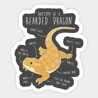 Anatomy of a Bearded Dragon Sticker